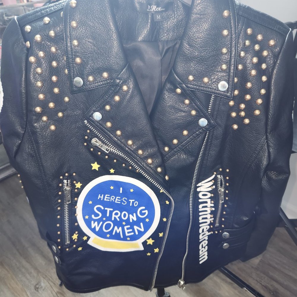 Grafitti leather jacket